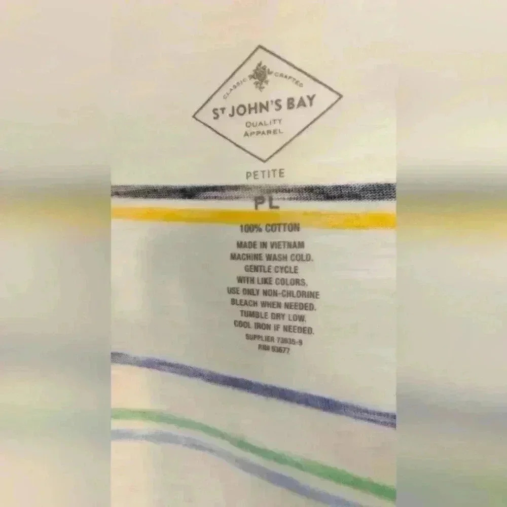 St John's Bay multi striped shirt size petite‎ - Picture 3 of 5